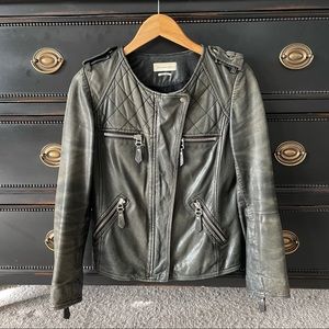 Isabel Marant Etoile faded black leather jacket
